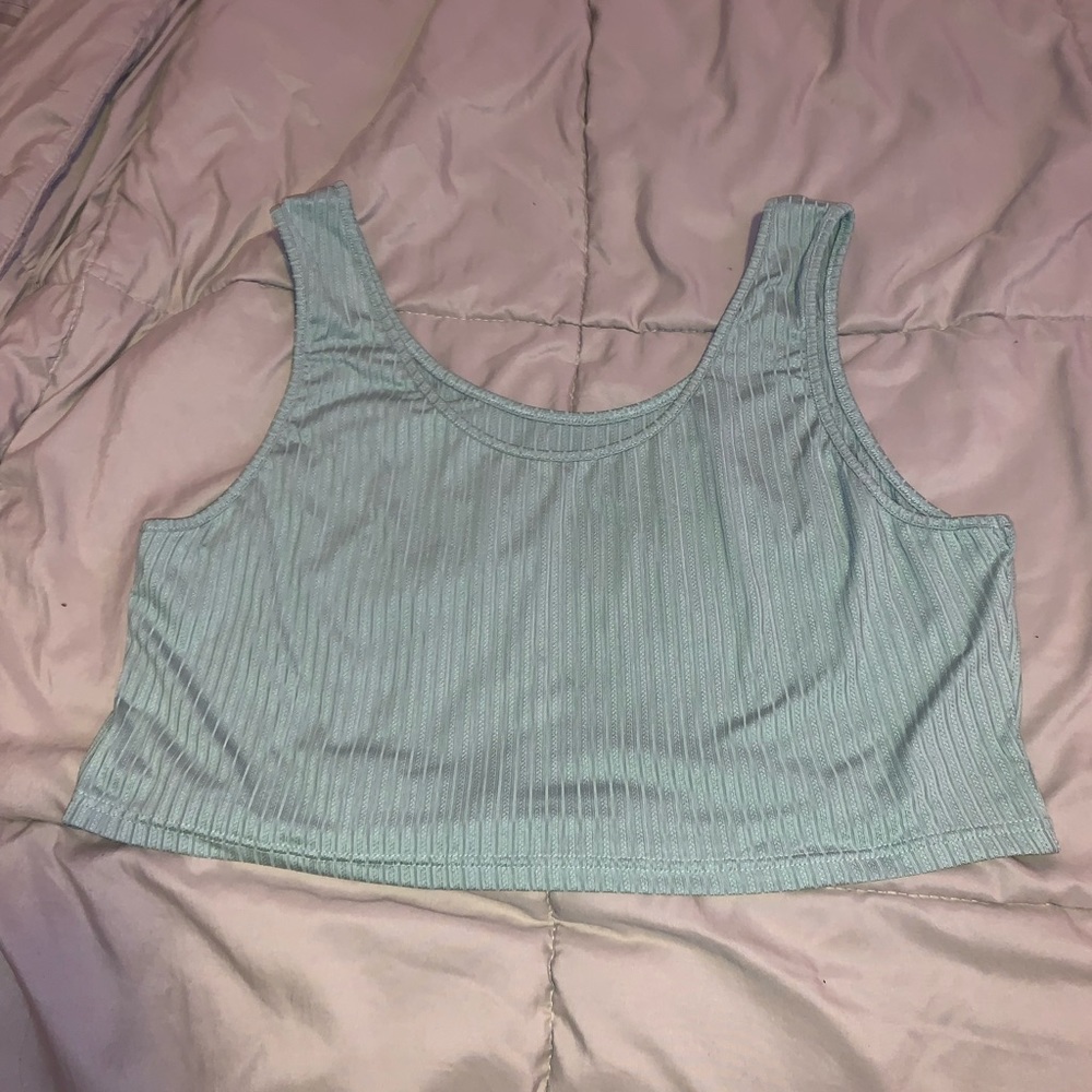 Cropped sage green tank